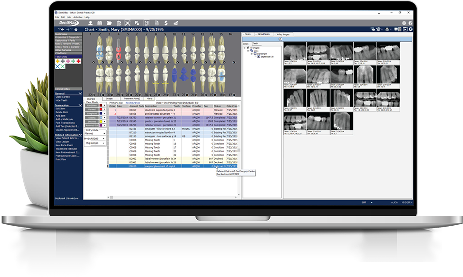 DentiMax practice management software screen
