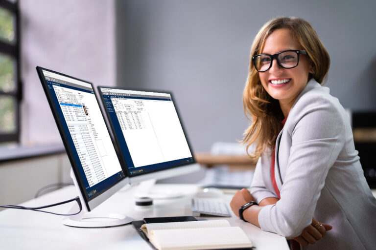 Woman using DentiMax for medical billing